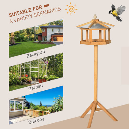 Birdhouse with stand & zinc roof, 113x40x40 cm