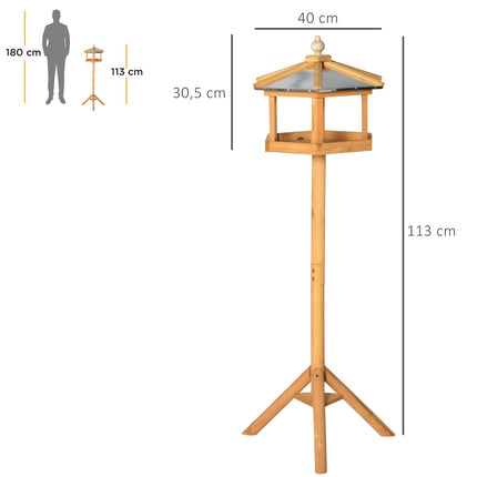 Birdhouse with stand & zinc roof, 113x40x40 cm