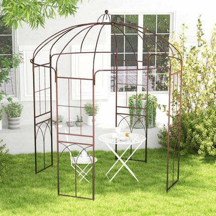 Zahradní pergola ve tvaru ptačí klece, kovový oblouk 8.4 Ft s kotvami
