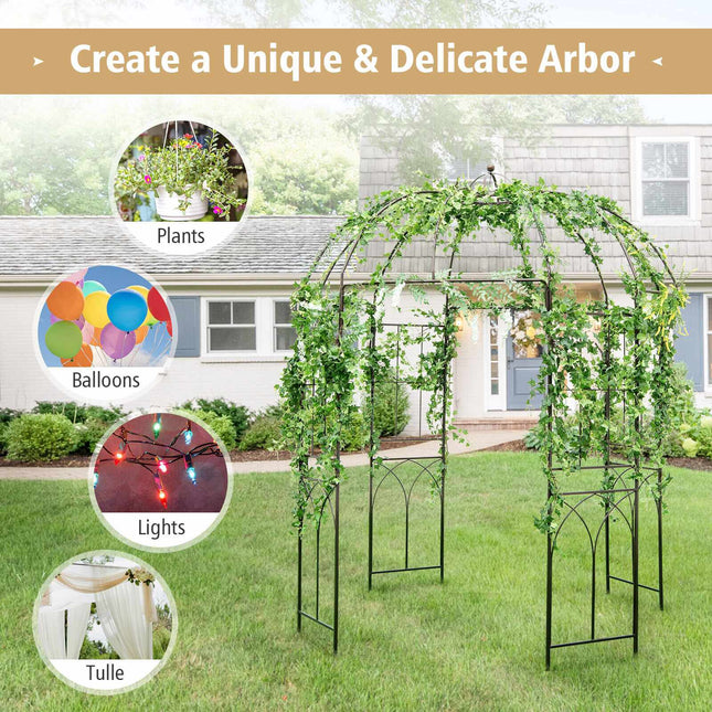 Zahradní pergola ve tvaru ptačí klece, kovový oblouk 8.4 Ft s kotvami