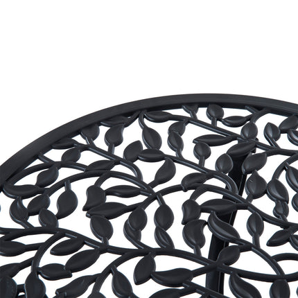 Černý bistro set - balkonový stůl a židle pro 2 osoby