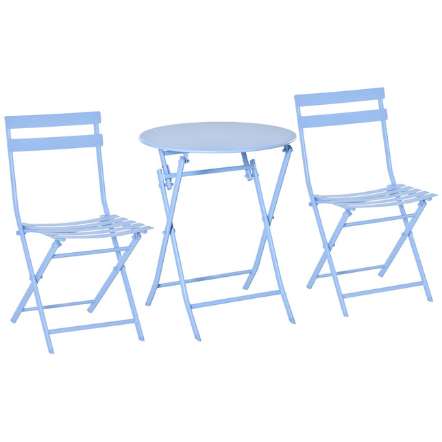 Bistro set pro 2 – světle modrá, venkovní nábytek