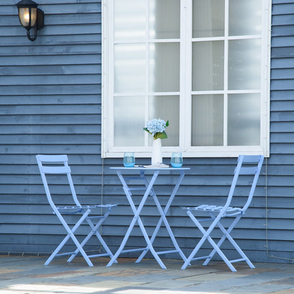 Bistro set pro 2 – světle modrá, venkovní nábytek