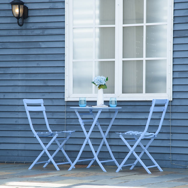Bistro set pro 2 – světle modrá, venkovní nábytek