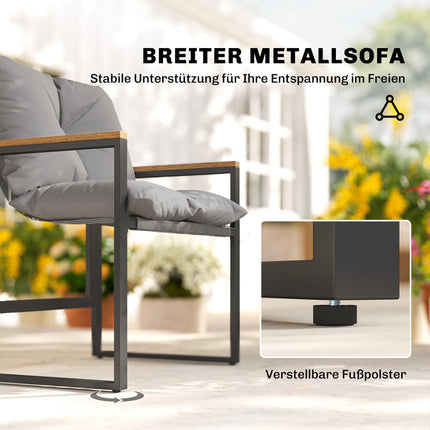 Bistro set s polstrovanými židlemi a stolem, černá/šedá