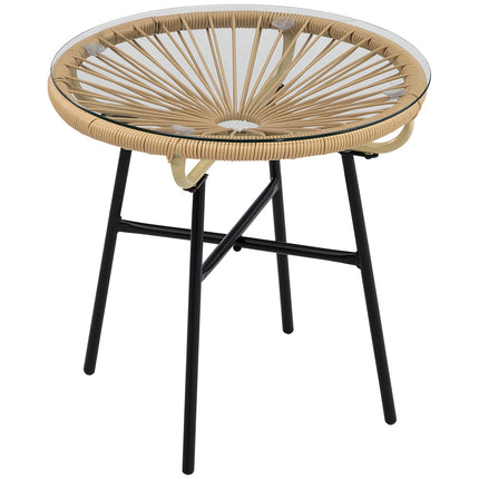 Kulatý bistro stolek na zahradu nebo terasu, 50 cm, černá a béžová