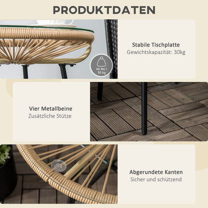 Kulatý bistro stolek na zahradu nebo terasu, 50 cm, černá a béžová