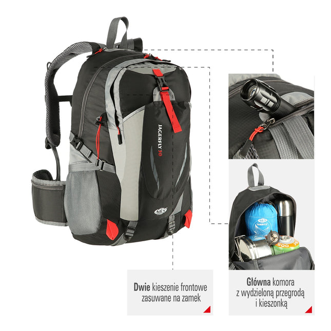 Batoh s objemem 25L, lehký design, černá