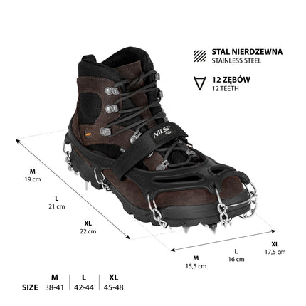 Nesmeky velikost L – protiskluzové hroty na led, černá