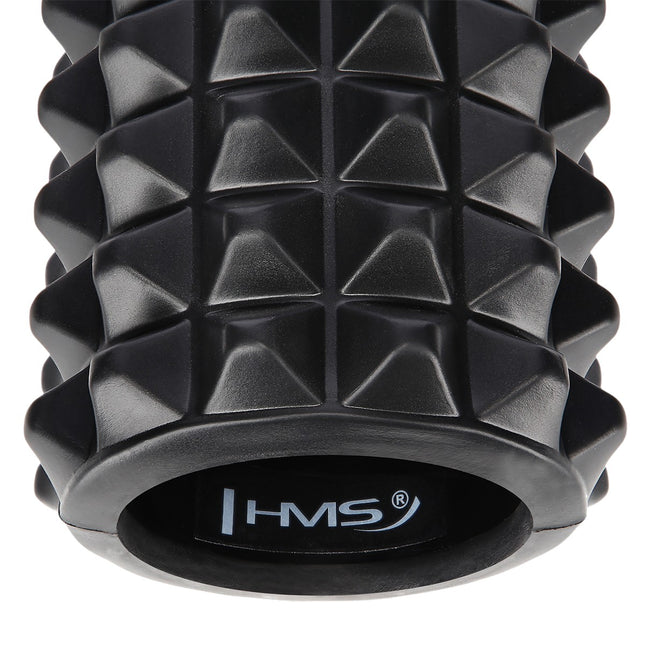 Black Foam Roller, High-Density, 33 cm