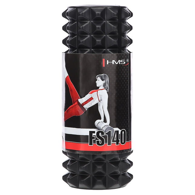 Black Foam Roller, High-Density, 33 cm