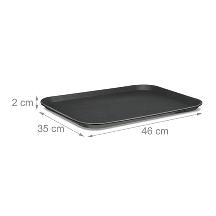 Sada gastro servírovacích táců, 46x35cm, protiskluzové, 2 ks, černá