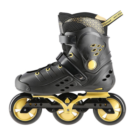 Black-Gold Slalom Inline Skates, Size 35