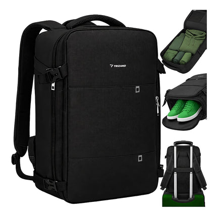 Turistický batoh, 40x20x25 cm, USB port, černá