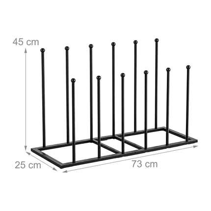 Black Iron Boot Rack for 4-8 Pairs, Indoor/Outdoor Use