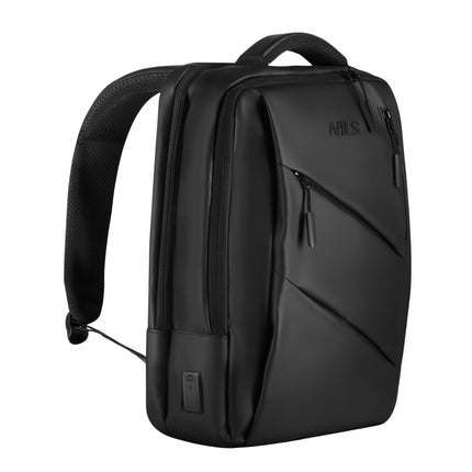 Černý batoh na notebook, USB-C port, objem 15L