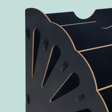 Black MDF Letter Tray with 5 Angled Slots, A4 Size