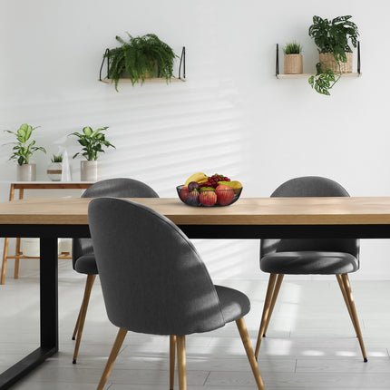 Černá kovová drátěná mísa na ovoce – velká, kulatý design