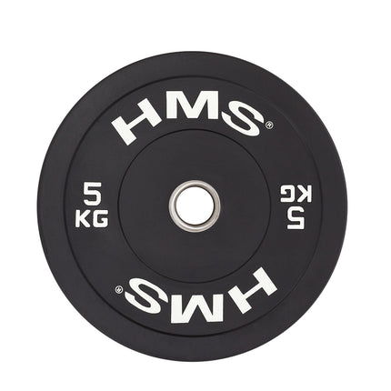 Černý olympijský gumový kotouč, 5 kg