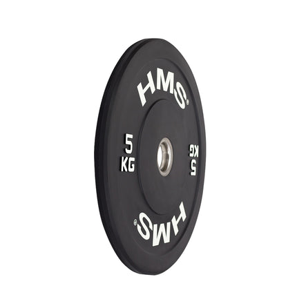 Černý olympijský gumový kotouč, 5 kg