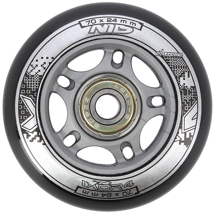 Černá sada PU koleček 70x24 82A a ložisek ABEC-9
