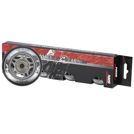 Černá sada PU koleček 70x24 82A a ložisek ABEC-9
