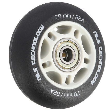Black PU 70x24 82A Wheels & ABEC-9 Bearings Set