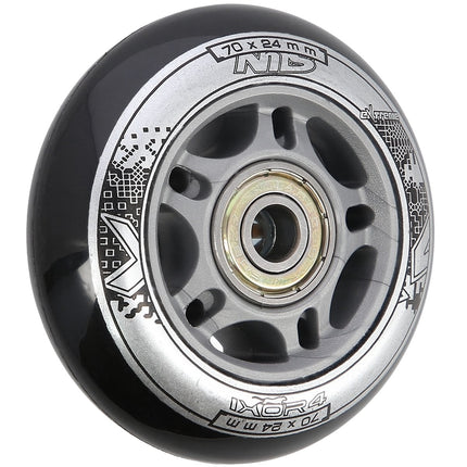 Černá sada PU koleček 70x24 82A a ložisek ABEC-9