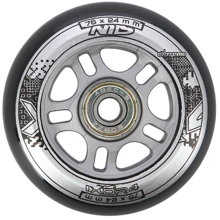 Černá sada PU koleček 76x24 82A a ložisek ABEC-9