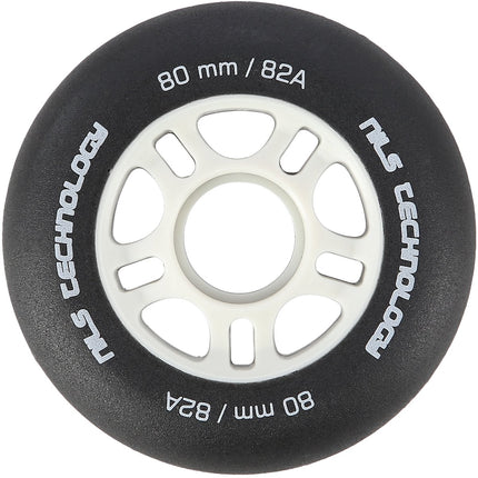 Black PU Skate Wheels 82A, 80x24mm, Set of 4