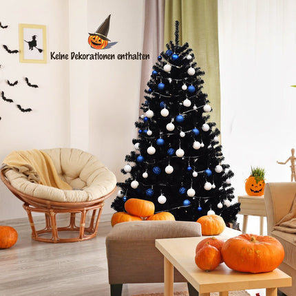 Černý PVC halloweenský vánoční stromek, 180 cm, skládací