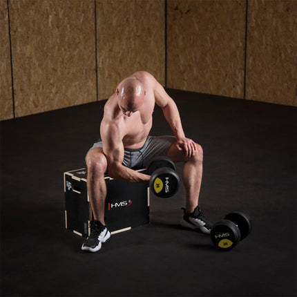 Černý plyometrický box, 50x40x30cm, odolné fitness vybavení