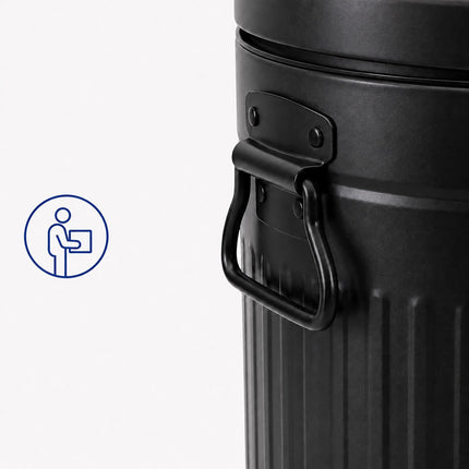 Black Retro Pedal Bin, 20L Capacity, Soft-Close Lid
