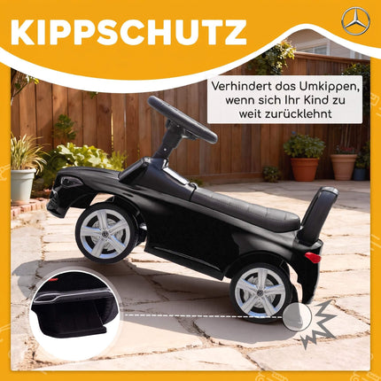 Black Ride-On Car for Kids 18-36 Months with Horn & Storage