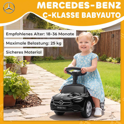 Black Ride-On Car for Kids 18-36 Months with Horn & Storage