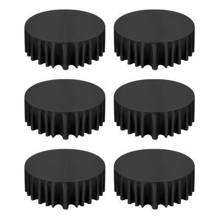 Black Round Tablecloths, 6-Pack 120-Inch Polyester Wrinkle-Resistant