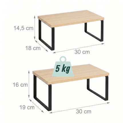 Black Spice Rack Set of 2 – Adjustable MDF and Iron