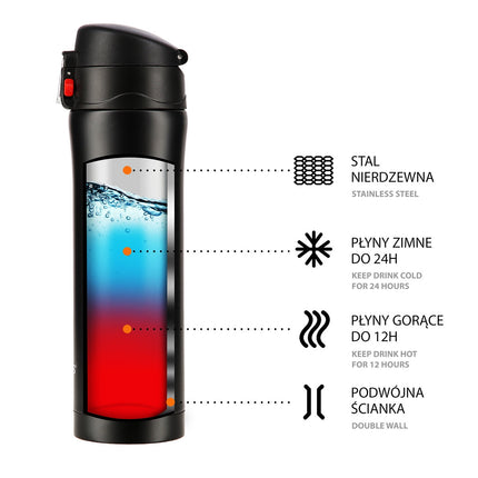 Schwarzer Thermobecher, 295 ml, Isoliert
