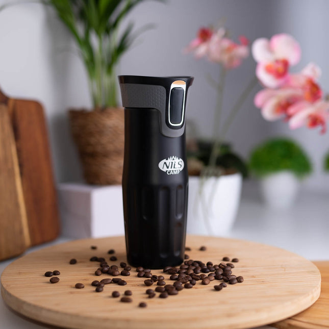 Černý termohrnek, 500ml, izolovaná nerezová ocel