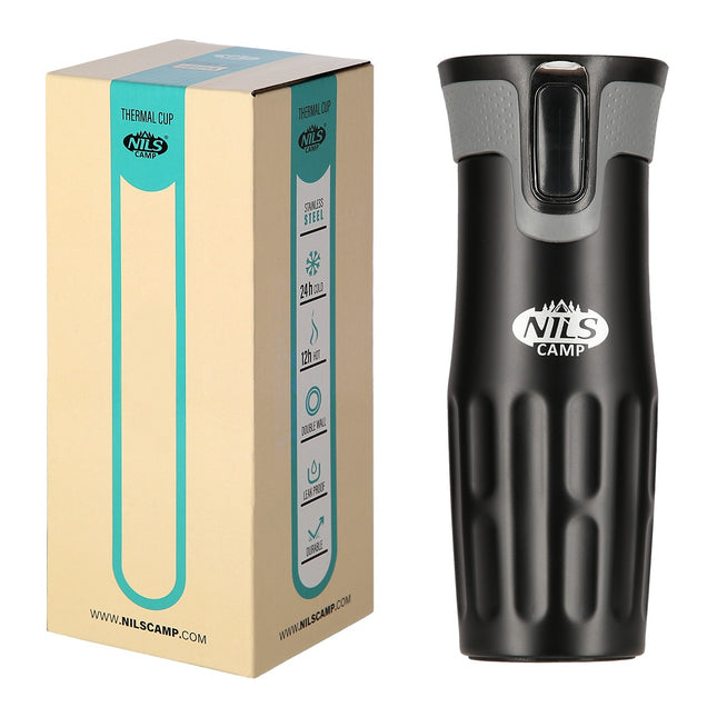 Černý termohrnek, 500ml, izolovaná nerezová ocel
