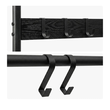 Black Towel Ladder with 4 Rungs & 5 Hooks