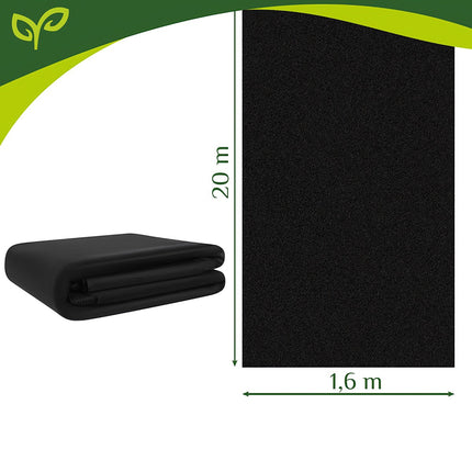 Černá UV stabilizovaná textilie proti plevelu 1.6x20m 50g/m²