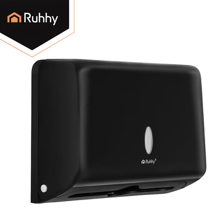 Black Wall-Mounted Paper Towel Dispenser, ABS, 27x20.5x10 cm