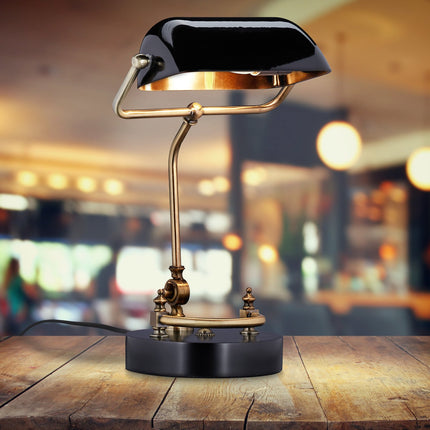 Černá bankéřská lampa