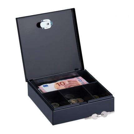 Black cash box with 2 keys