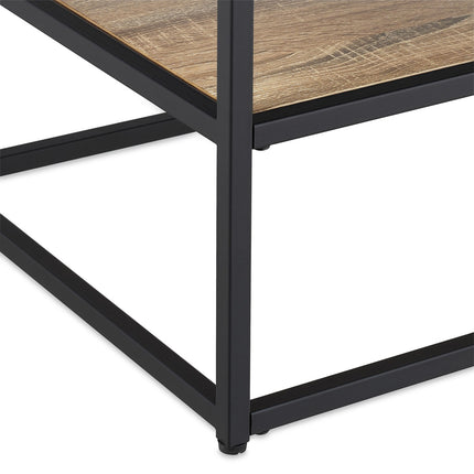 Schwarzer Couchtisch mit Glasplatte