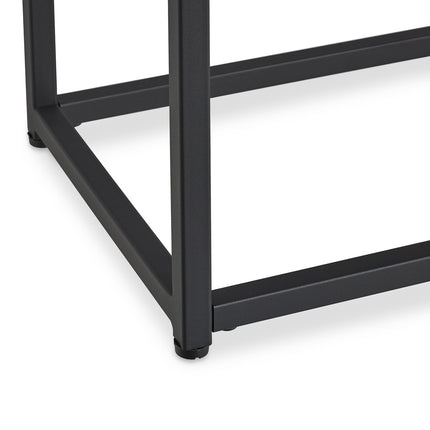Black console table with 2 shelves