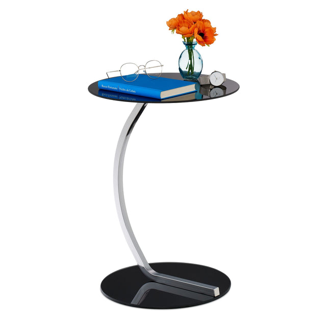 Černý skleněný odkládací stolek