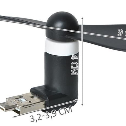 Černý micro USB ventilátor