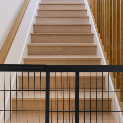 Black retractable security gate
